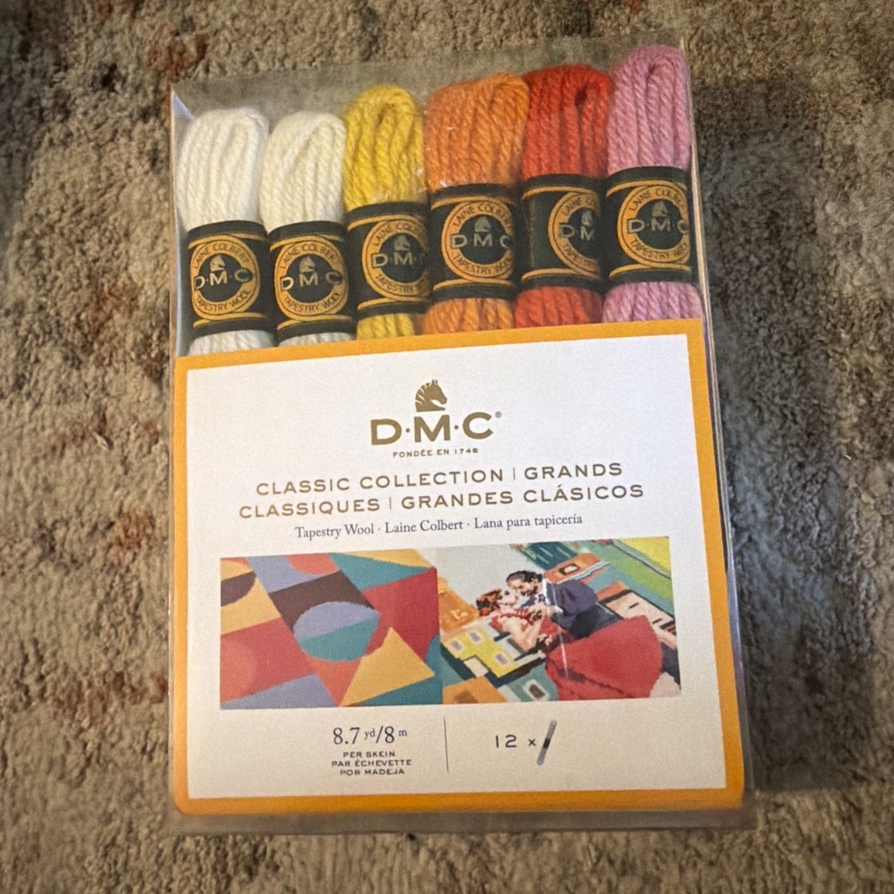 DMC 12pc CLASSIC COLLECTION Tapestry Wool Skeins (8.7yd Per Skein) #486FP712